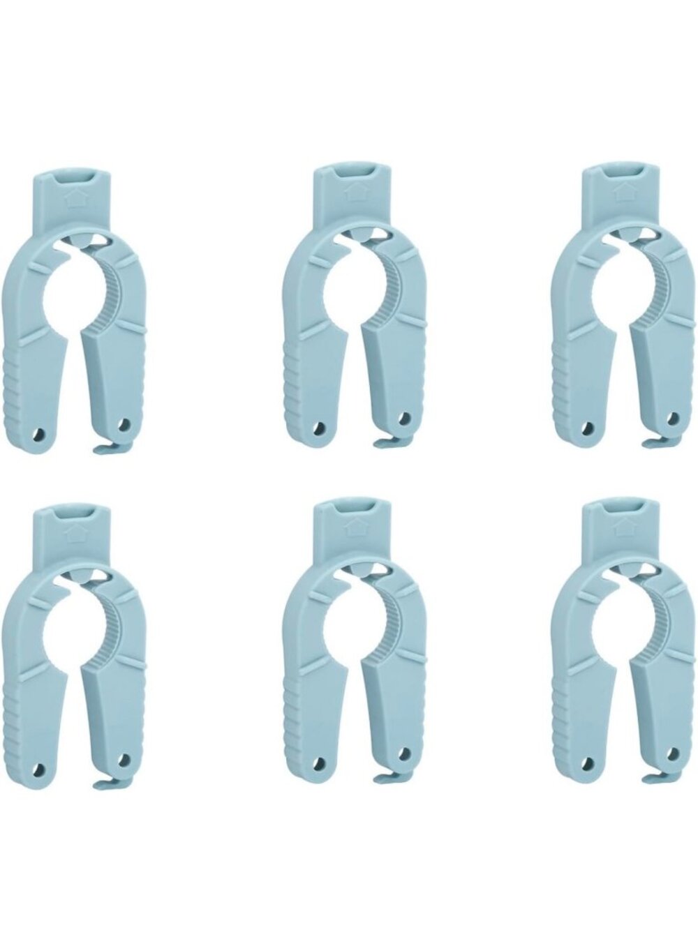 6-Pack Multi-Purpose Can Tab Openers & Bottle Lid Grippers Ergonomic Design Blue